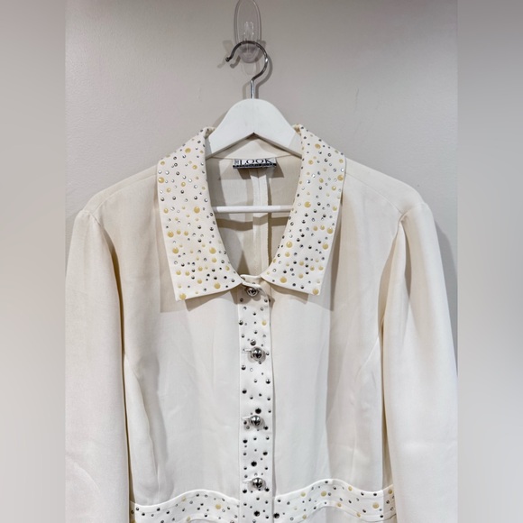 Randolph Duke Cream Studded Jacket - Picture 2 of 5